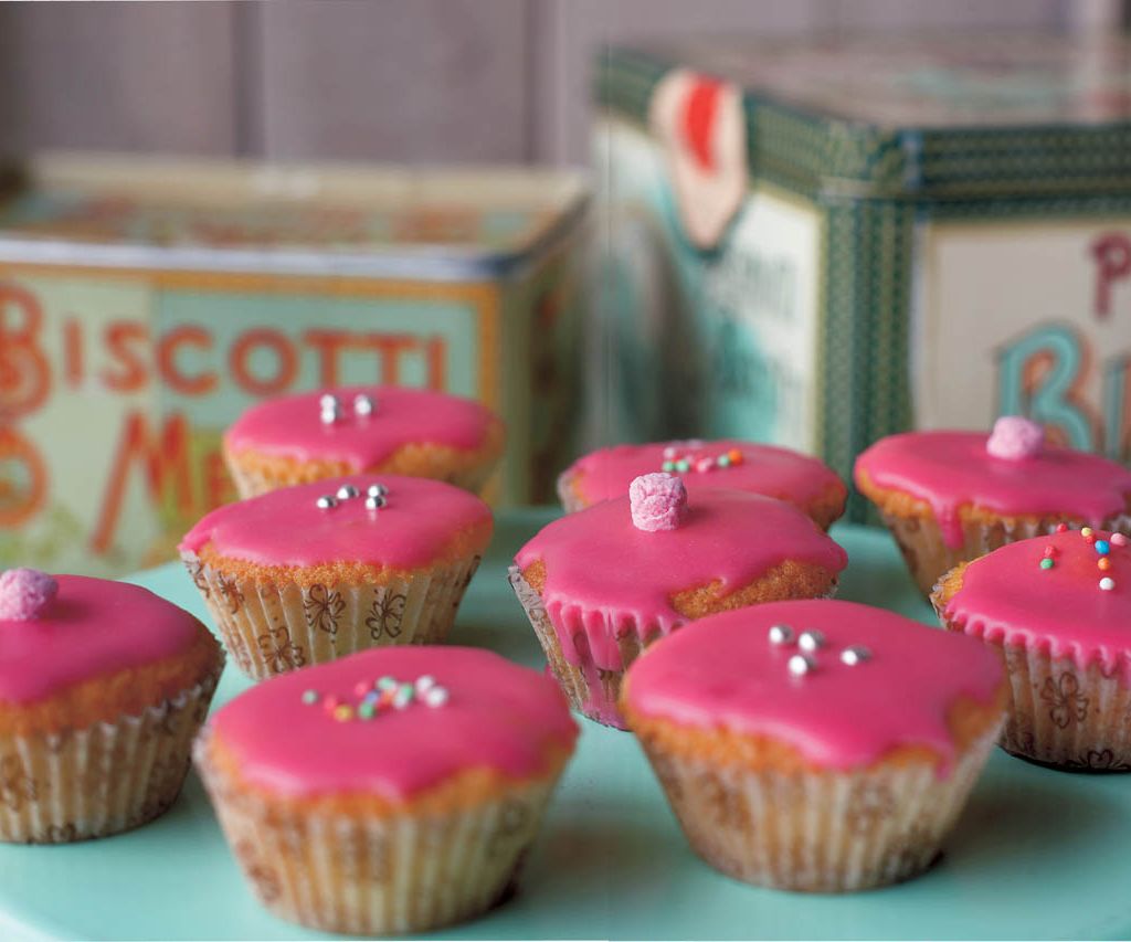 Tiny Cakes with Pink Icing from Apples for Jam by Tessa Kiros