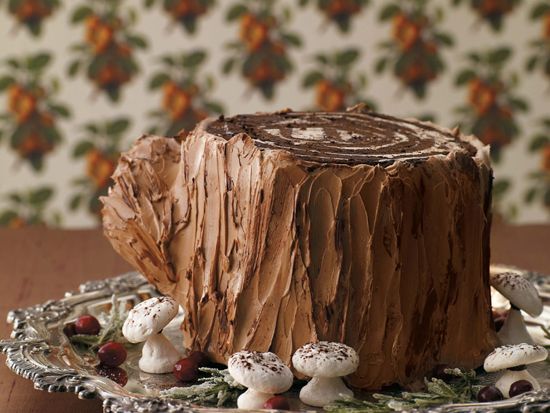 Mocha Buttercream Stump Cake Yule Log Recipe Bûche de Noël