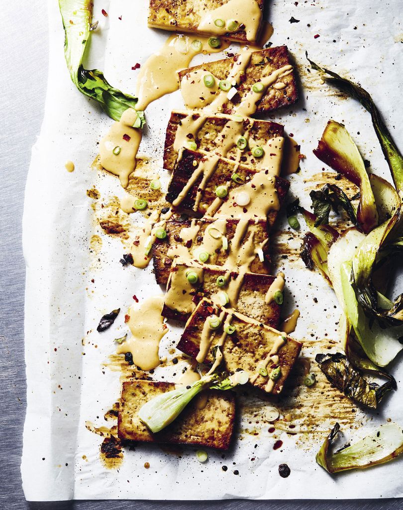 Baked Tofu with Peanut Sauce and Bok Choy from I Can Cook Vegan by Isa Chandra Moskowitz