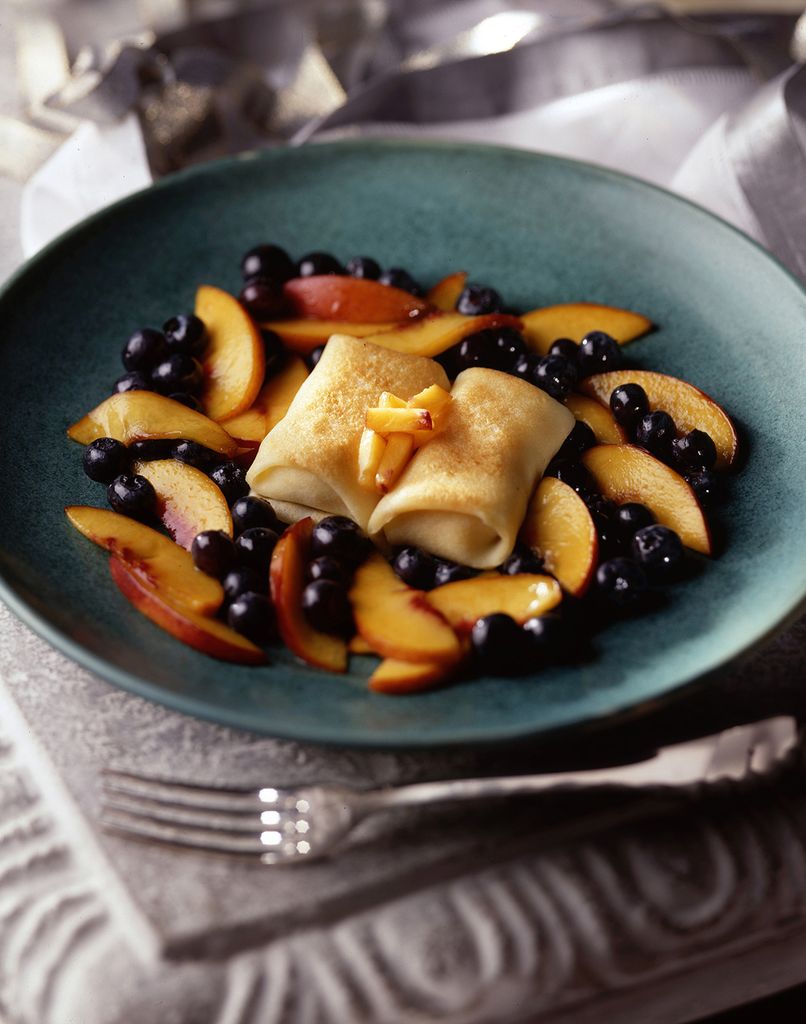 Nectarine Blueberry Blintzes from Stars Desserts by Emily Luchetti