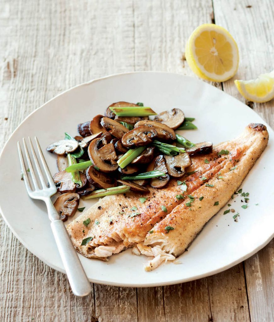 Crispy Trout with Green Onions and Mushrooms from Weeknight Gluten Free by Kristine Kidd