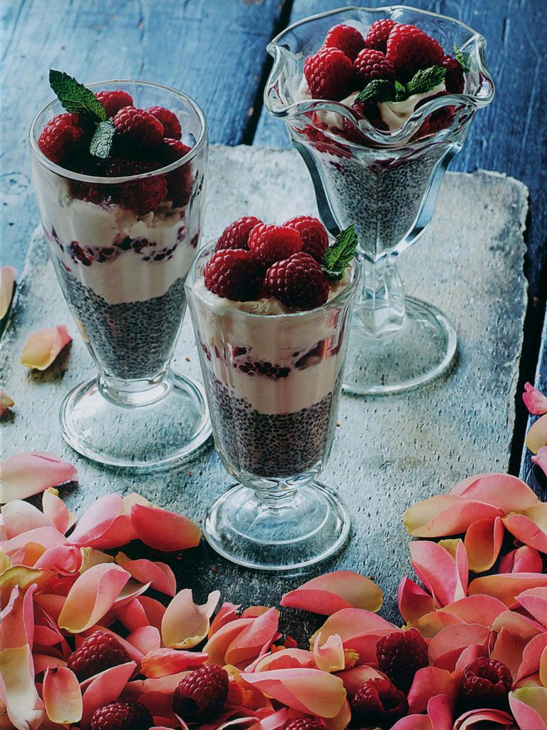 Chia Seed, Rose, & Raspberry Falooda from V is for Vegan by Kerstin Rodgers